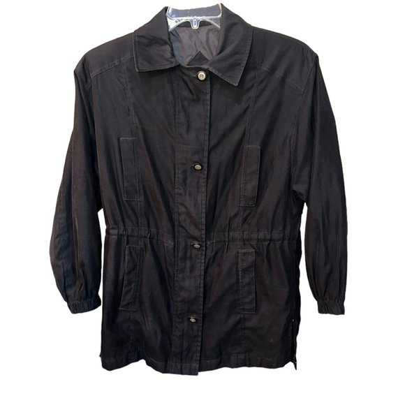 Women's Larry Levine Microfibre Black‎ Jacket Size XS - Picture 1 of 7